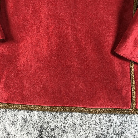L.L.Bean Jacket Womens Petite Medium Red Faux Suede Sherpa‎ Lined Warm Coat - Picture 15 of 16